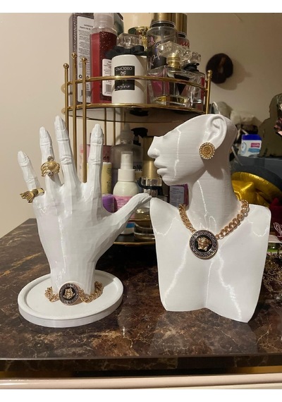 4lü Set Dekoratif Takı Organizer Manken Standı Makyaj Mücevher Kolye Tasarım Sergi Yüzük 21cm