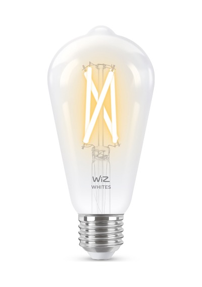 Wiz ST64 60 W Sarı-Beyaz Ambiyans E27 Şeffaf Cam Akıllı Filament Ampul