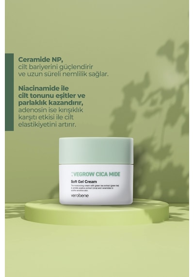 Verobene Vegrow Cica Mide Soft Gel Kore Yeşil Çay Özlü Krem 50 ML