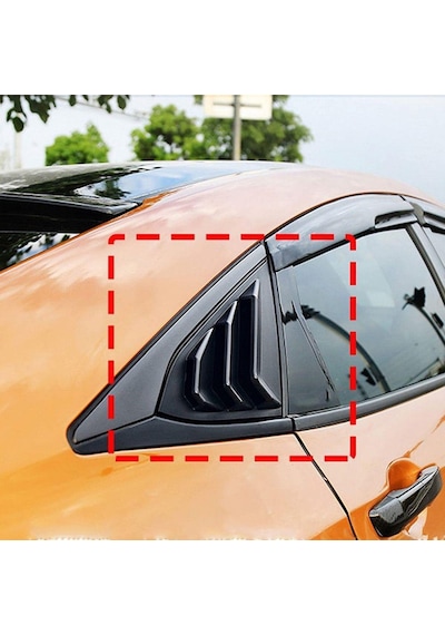 Honda Civic Fc5 Kelebek Cam Kaplama Vizörü Siyah Köşeli Model
