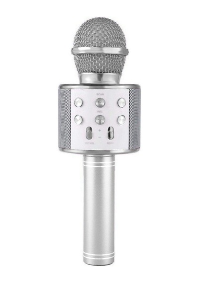 Karaoke Mikrofon Bluetooth, Usb, Hafıza Kartı Ve Aux Girişli Ws-858 Gümüş Çok Renkli