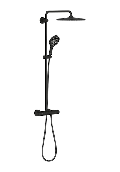 Grohe Rainshower Smartactive 310 Duvara Monte Termostatik Bataryalı Duş Sistemi Phantom Black - 2211 Krom