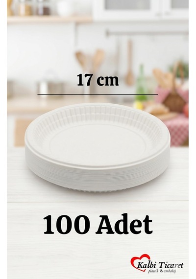 Plastik Tabak 100'lü 17 Cm Beyaz Kullan At Tabak Diğer