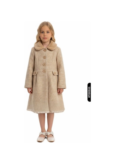 Xo Kids Kız Çocuk Kaban 4-8 Yaş 1052 Bej