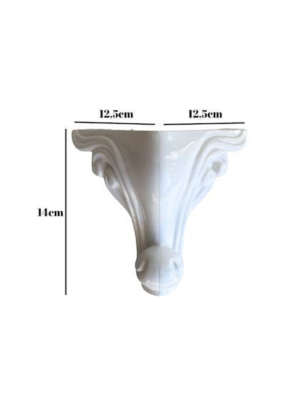 Sultan Lükens Desenli 14cm Beyaz Plastik Ayak Mobilya Masa Ve Dolap Ayağı 14cm Beyaz 1 Adet Beyaz