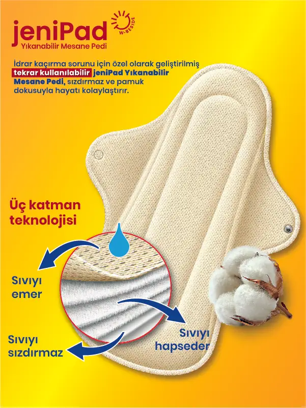 Ultra Emici Yıkanabilir Kadın Mesane Pedi 2 Adet