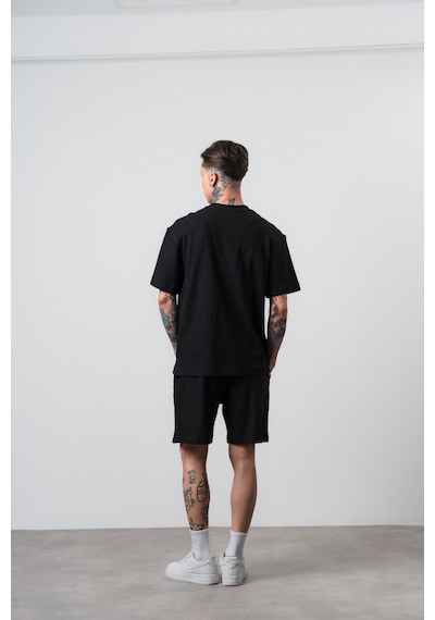 Erkek Countryman Nakışlı Regular Fit T-shirt Şort Takım Siyah