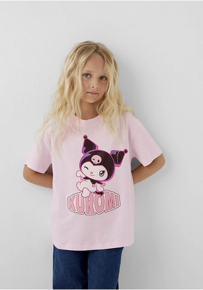 Mavi Kuromi Baskılı Pembe Kız Çocuk T-shirt M7610477-90773