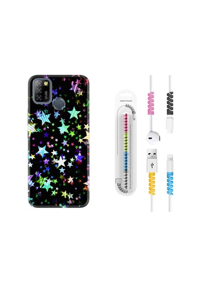 Infinix Smart 5 Kılıf Kablo Koruyuculu Yıldızlar 1601