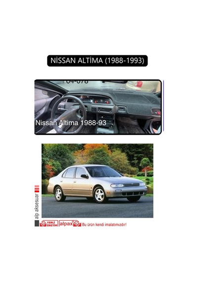 Nissan Altima 1988-1993torpido Koruma Halısı Siyah Kenar