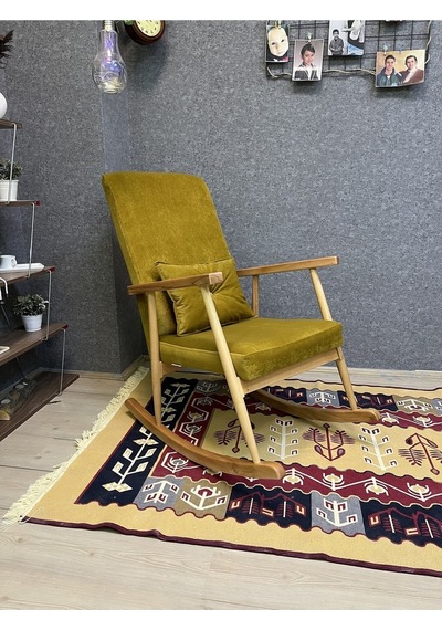 Asedia Trend Naturel Hardal Sallanan Sandalye