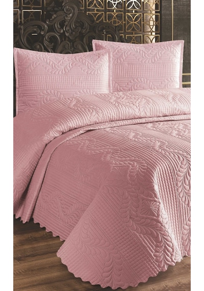 Jumbo Soft 3 Parça Çift Taraflı Pike Takımı Pudra