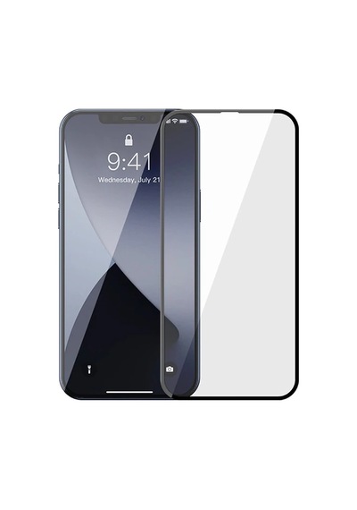 Apple Uyumlu iPhone 12 Pro Max 6.7 0.3mm 3d Full Tempered Cam Ekran Koruyucu 2adet Set- 1903 - Renk: Siyah
