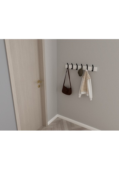 Hepsi3boyutlu Modern Duvar & Kapı Kanca Askılık - 6 Adet Siyah Kanca Askılık - Model No : 1 Siyah