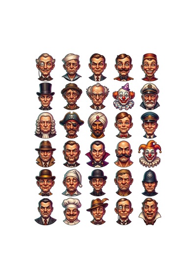 30 Adet Vintage Vantrilok Kukla Sticker Seti - Laptop Ve Ajanda İçin Çok Renkli