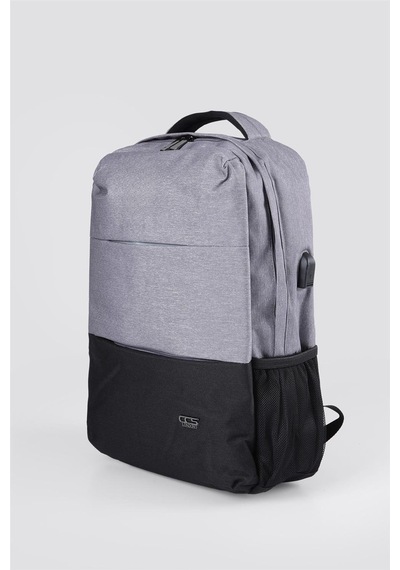 Ççs 51471 Unisex Laptop Bölmeli Çok Gözlü Seyahat Business Gri Sırt Çantası Gri