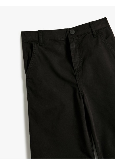 Koton Cepli Standart Bel Paraşüt Jogger Pantolon Siyah 5wkg40010ad Siyah