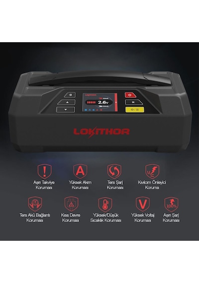 Lokithor Jtc4250 12v/220v 4250amp Lifepo4 Akıllı Akü Test + Akü