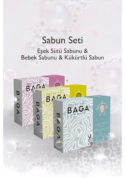 Eşek Sütü Sabunu & Baga Bebek Sabunu & Baga Kükürtlü Sabun Seti