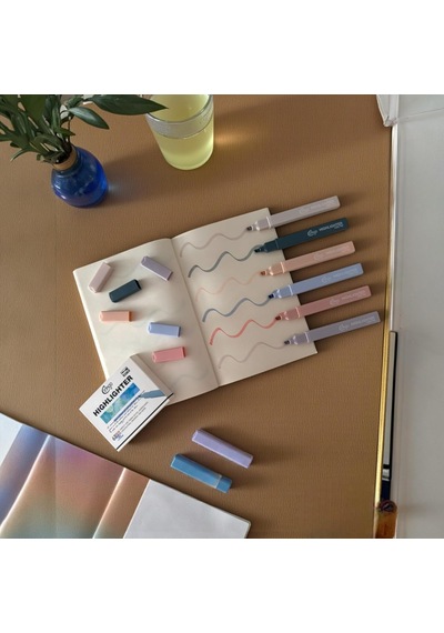 Cengo 6 Lı Kare Tip Highlighter Fosforlu Kalem Cream Serisi Genel