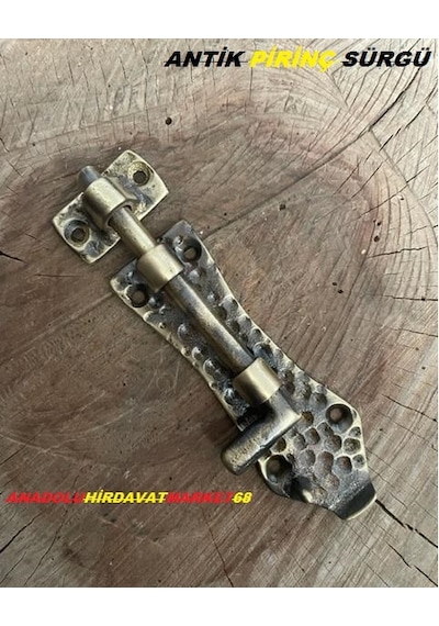 El Yapımı Antik Pirinç Sarı Sürgü Ahşap Kapı Sürgüsü 13Cm