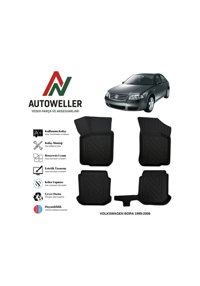 Volkswagen Bora 1999-2006 Havuzlu Oto Paspas Sedan