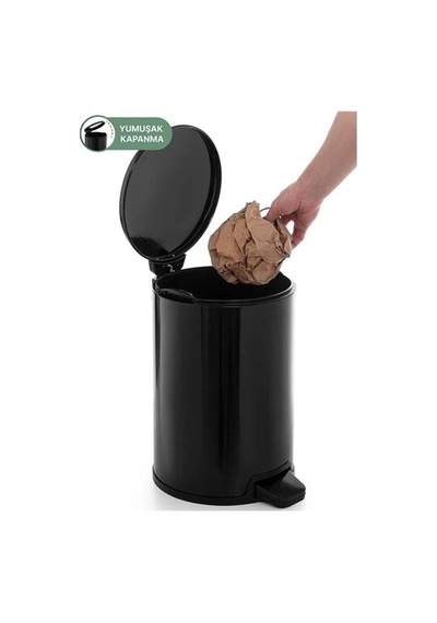Cigo Pedallı Çöp Kovası 12 Lt Siyah-7453