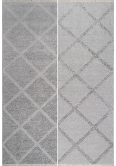 Rodney Vl Yıkanabilir Kaydırmaz Çift Taraf Pamuk Dokuma Beyaz Rix Premium Kalite Kilim A.gümüş