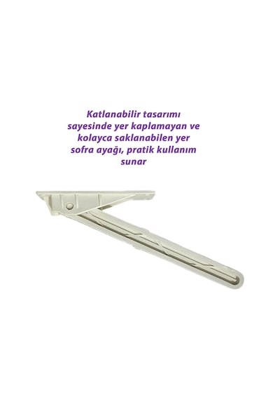 4 Adet Katlanabilir Beyaz Yer Sofra Ayağı Katlanır Yer Sofrası Sini Altı Plastik Ayak 22 Cm