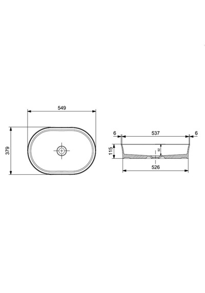 Bocchi Sottile Slim Line Tezgah Üstü Elips Lavabo Parlak Sarı 55 x 38 CM