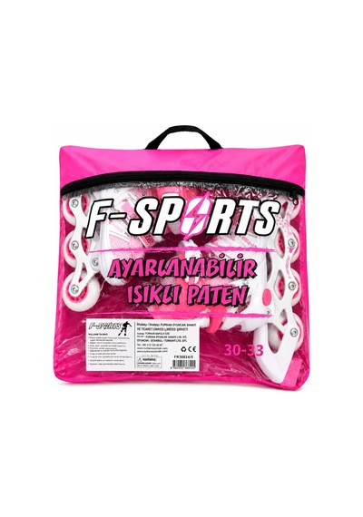 Ön Tekerler Led Işıklı Ayarlanabilir Çocuk Pateni Pembe 30-33