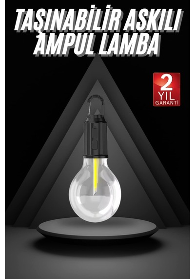 3 Farklı Mod Led'li Şarjlı Asma Kancalı Kamp Lambası Taşınabilir Ampul Belirtilmemiş