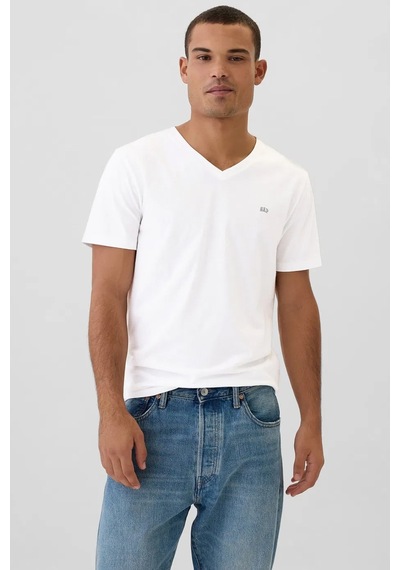 Gap V-frch Everyday Soft Erkek Tişört Beyaz