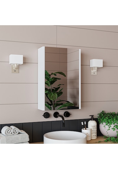Roomart Kulpsuz Tek Kapaklı Mat Beyaz 40 Cm Mini Aynalı Banyo Üst Mat Beyaz Roomart Kulpsuz Tek Kapaklı Mat Beyaz 40 Cm Mini Aynalı Banyo Üst Mat Beyaz