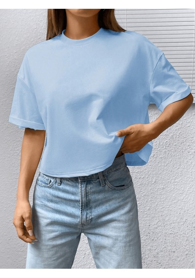 Uyguntarz Unisex Kuyruklu Tilki Tasarım Basklı Tshirt Bebe Mavisi