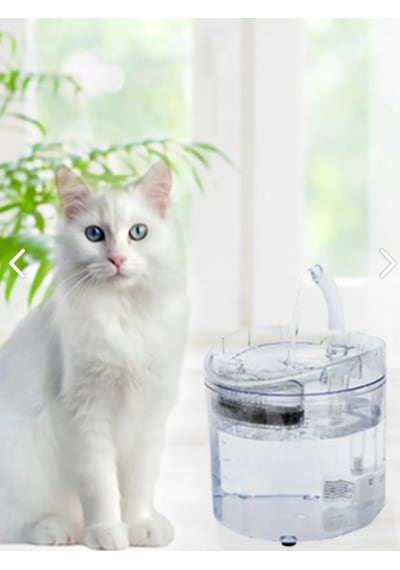 Renetic Işıklı Kedi Köpek için Sessiz Şeffaf Otomatik Su Pınarı Su Çeşmesi Su Sebili Adaptörlü