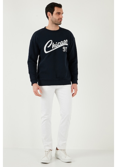 Buratti Pamuk Karışımlı Regular Fit Bisiklet Yaka Erkek Sweat 5905468S Indigo