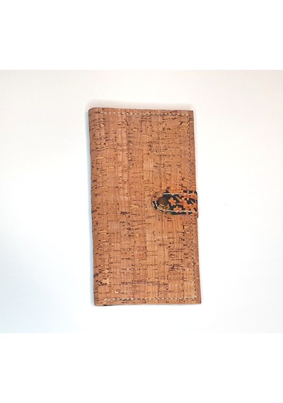Vegan Mantar Derisinden Telefon Bölmeli Çiçek Desenli Kadın Clutch Cüzdan Kahverengi - Çok Renkli