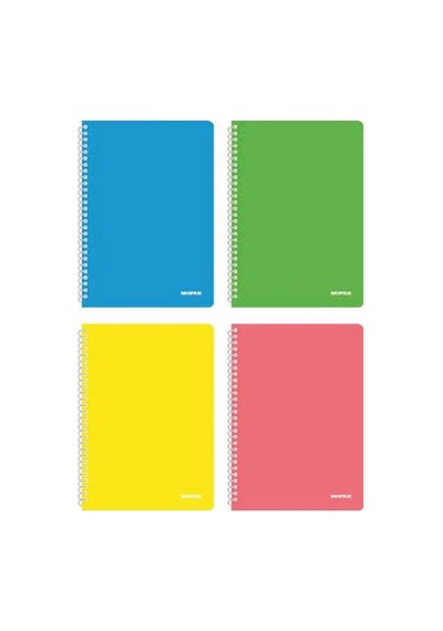 Mopak 60 Yp. Neon Serisi Pp Kapak Spiralli Defter - Çizgili - 4 Adet Beyaz