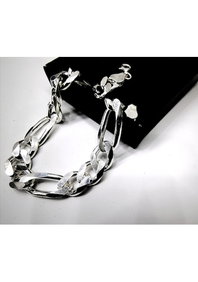 Omar Silver Erkek Figaro Gümüş Bileklik 11 Mm