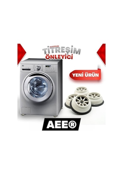 Ayrex Çamaşır Makinesi Gürültü Engelleyici Kaymaz Titreşim Önleyici Kauçuk Ayak Pedleri Stoper 4 Adet Çama