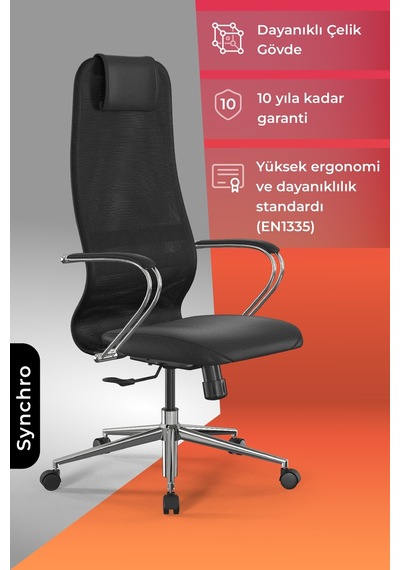 Ergolife Sit 8 Ofis Koltuğu Krom Ayaklı, Fileli, Yüksek Arkalıklı, Siyah, Bilgisayar Sandalyesi -1b9.55.1.403 Çok Renkli Ergolife Sit 8 Ofis Koltuğu Krom Ayaklı, Fileli, Yüksek Arkalıklı, Siyah, Bilgisayar Sandalyesi -1b9.55.1.403 Çok Renkli