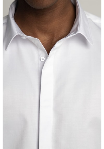 Tudors Slim Fit Uzun Kol Gizli Pat Sırtı Körüklü Düz Erkek Beyaz Gömlek-26731-beyaz Beyaz