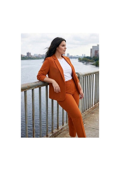 Hanezza Yeni Sarap Rengi Kadın Blazer Ceket Büyük Beden Takım Elbise Uyumlu Kremit - 5553107 Kremit Hanezza Yeni Sarap Rengi Kadın Blazer Ceket Büyük Beden Takım Elbise Uyumlu Kremit - 5553107 Kremit