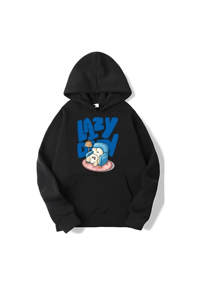 Brz Collection Unisex Oversize Lazy Day Hoodie Siyah