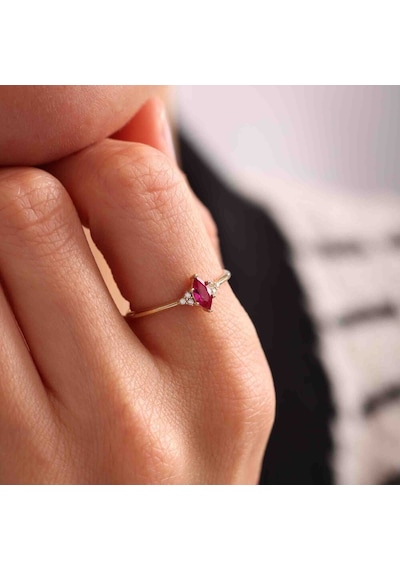 Ruby Markiz Yüzük T12877 Renkli