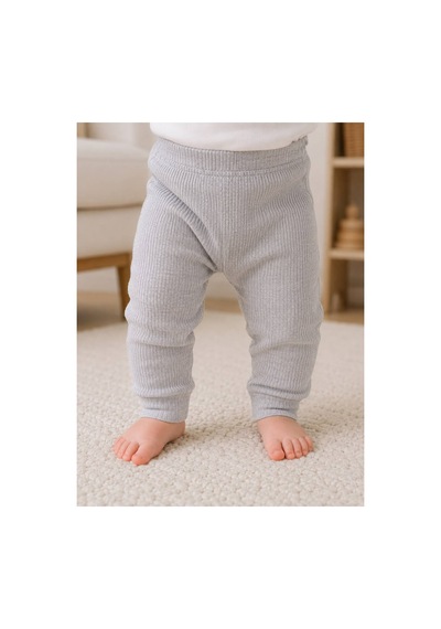 H&c Coolboy H&c Bebek Patiksiz Alt Pantolon %100 Pamuk Esnek Fitilli Ribana 0-36 Ay Gri