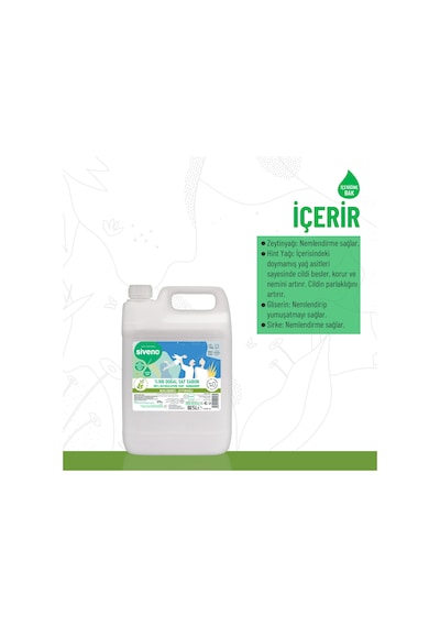 Siveno %100 Doğal Sıvı Kastil Sabun Zeytinyağlı Yoğun Nemlendirici Bitkisel Vegan 5 L