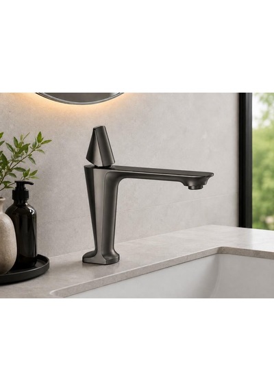 Vıta Kısa Lavabo Bataryası Mat Füme