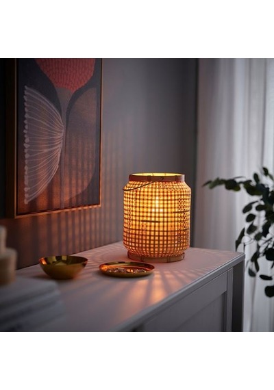 Ikea Påvefınk Fener, Bambu, 25 Cm Çok Renkli